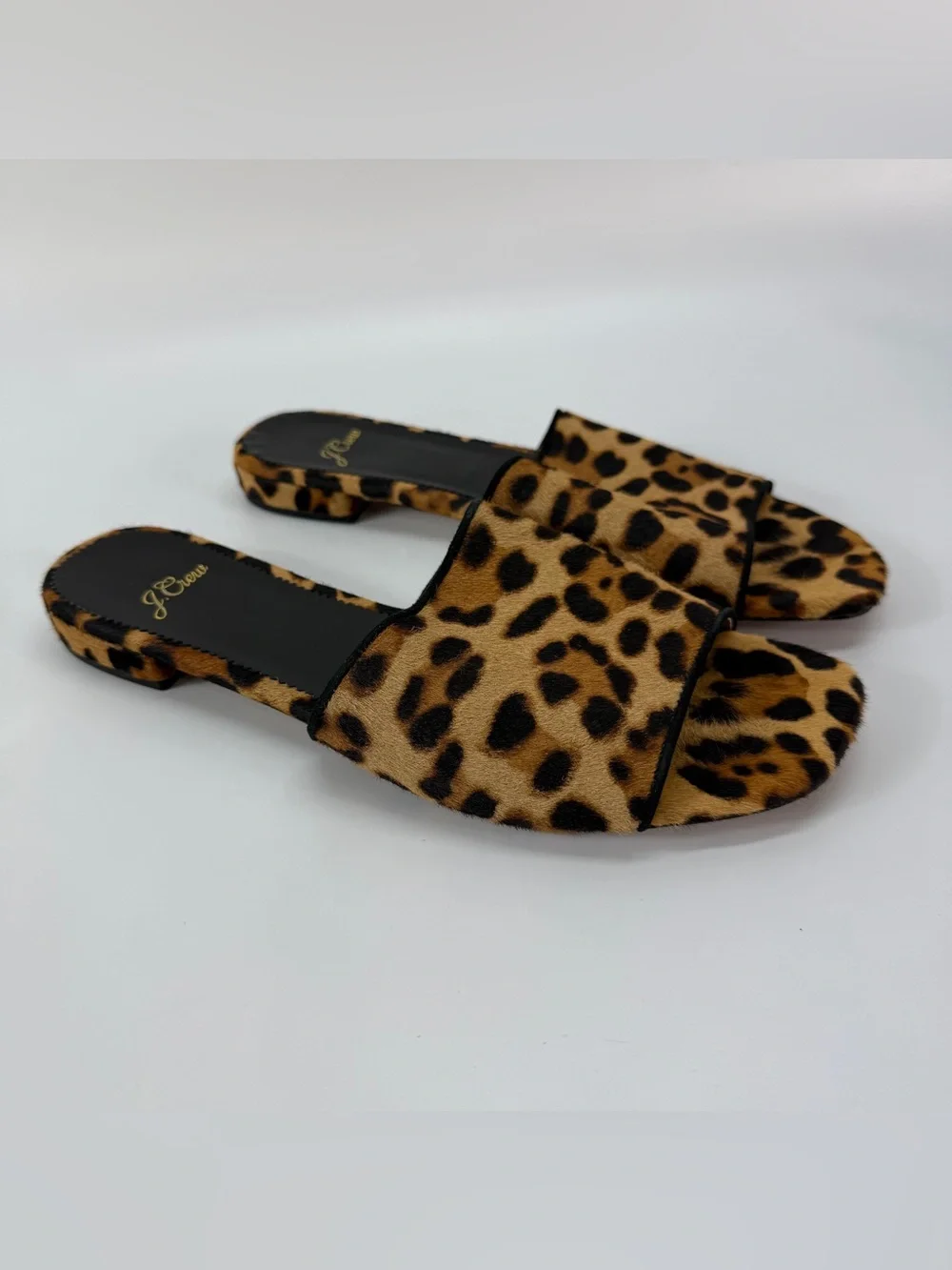 J. Crew Abbie Slide Sandals In Leopard Calf Hair Women’s Size 8.5 - Picture 2 of 10